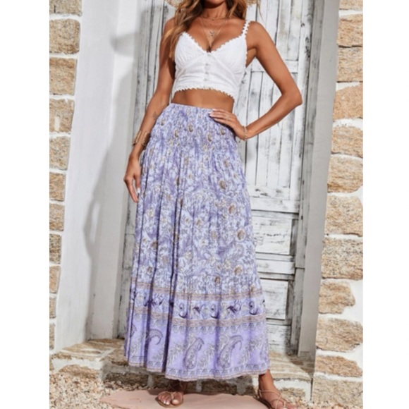 Boho floral print maxi skirt - Picture 7 of 13